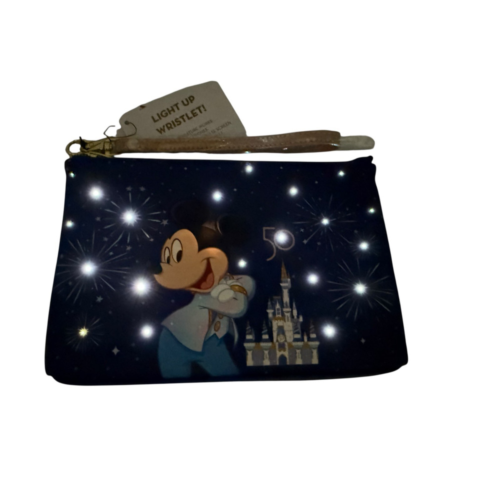 Walt Disney World 50th Anniversary Light Up Wristlet Handbag NEW